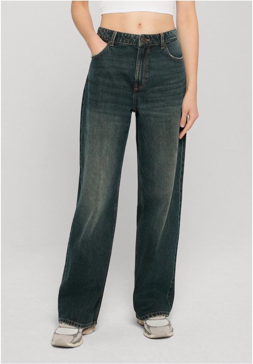 Urban Classics Ladies Regular Wide Leg Jeans Jeans 34 Katoen Blauw