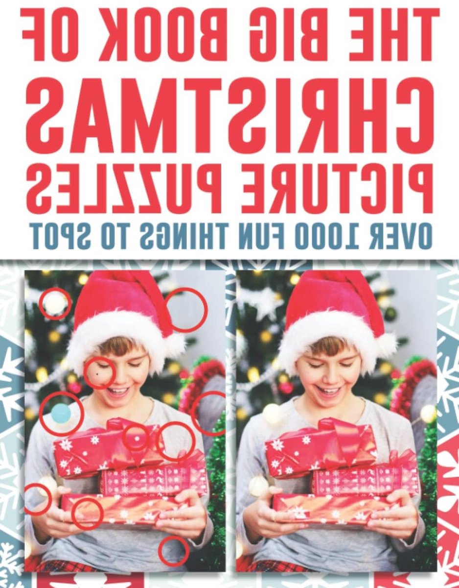 Kerst Puzzelboek - Zoek de Verschillen - Ontspanning voor Gezinnen - 102 Breinbrekers - 28 x 22 cm - Niet gespecificeerd