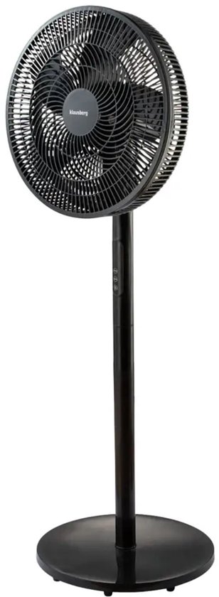 Staande ventilator 40 cm met afstandsbediening, timer, 3 snelheden, 90° oscillatie, verstelbaar, stil, zwart