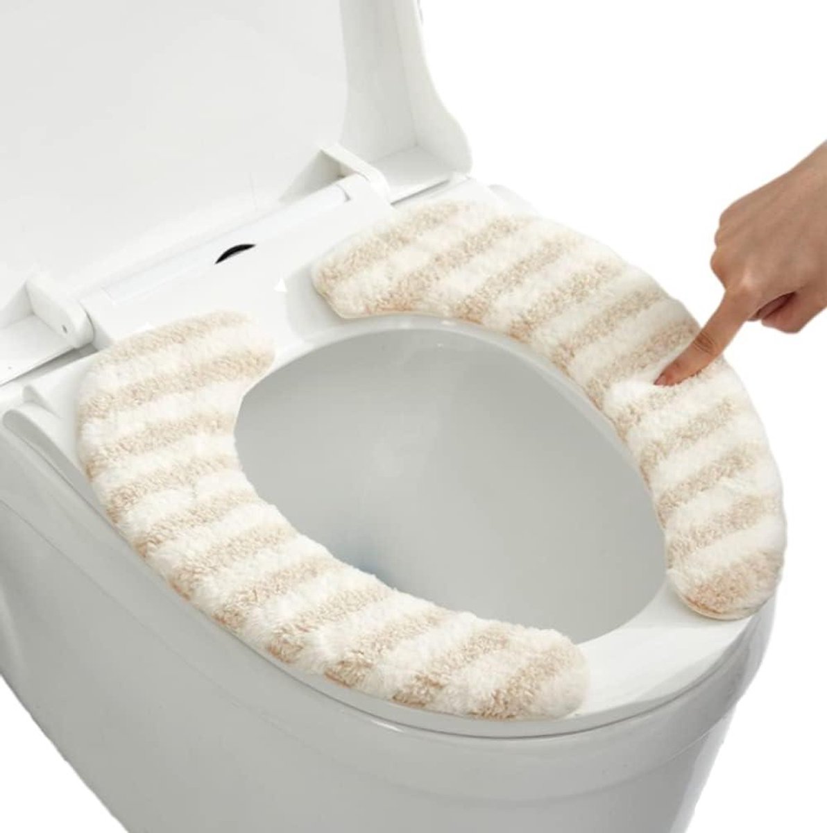 Toiletbril Hoes - WC Bril Kussen - Comfortabel Zitten - Anti-slip Magische Tape - Universele Pasvorm - Beige