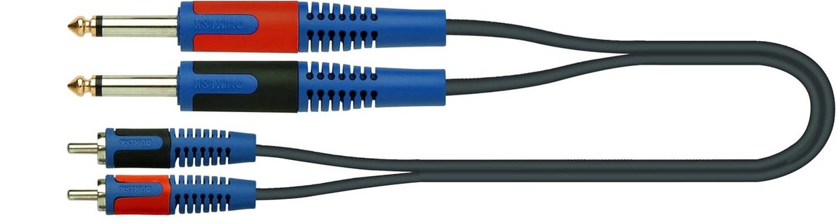 Audiokabel - Jack kabel - Muziekapparatuur verbinden - Dubbele mono jack - 2 meter - Zwart