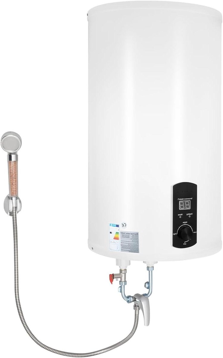 Elektrische Warmwaterboiler - Waterboiler Opslag - Direct Warm Water - Lekbescherming Automatische Uitschakeling - 70 Liter - Wit