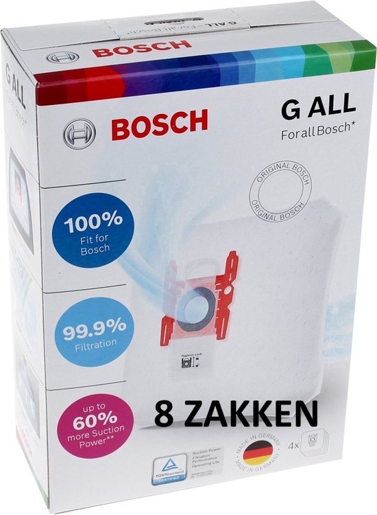 Sacs d'aspirateur Bosch BBZ41FG / Siemens VZ41AFG Type G - 8 pièces