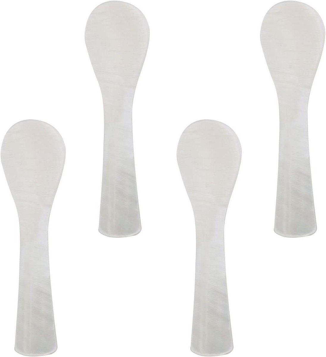 Shell Roerlepels - Kaviaar Lepels - Koude Desserts - Handgepolijst Proces - 4 stuks 7 cm - Wit