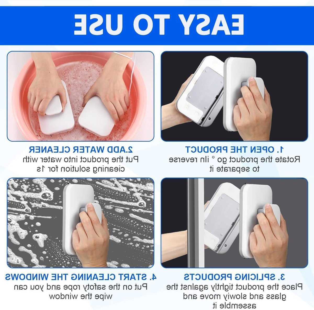 Dubbelzijdige Magnetische Raamreiniger voor Glas van 3 tot 10 mm, Effectieve Ramen Schoonmaakborstel en Glazen Wiper Tool
