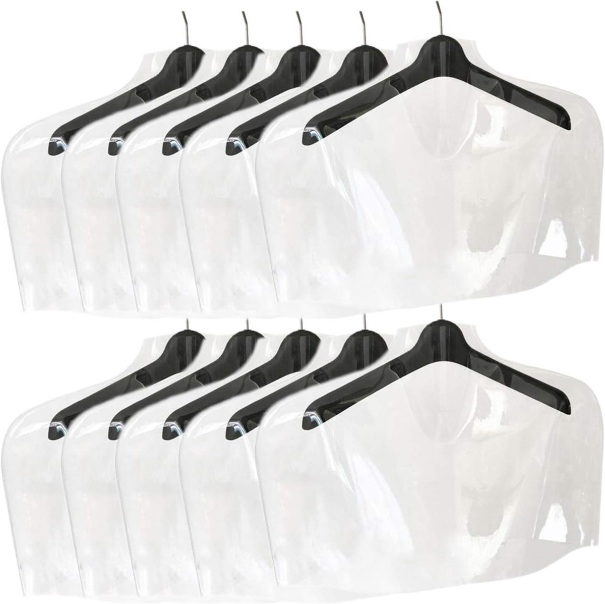 Kledinghoezen Set - Kledingbeschermers Garderobe - Kleding Netjes Houden - Onderste Opening Ontwerp - 10 Stuks 50x40cm - Helder