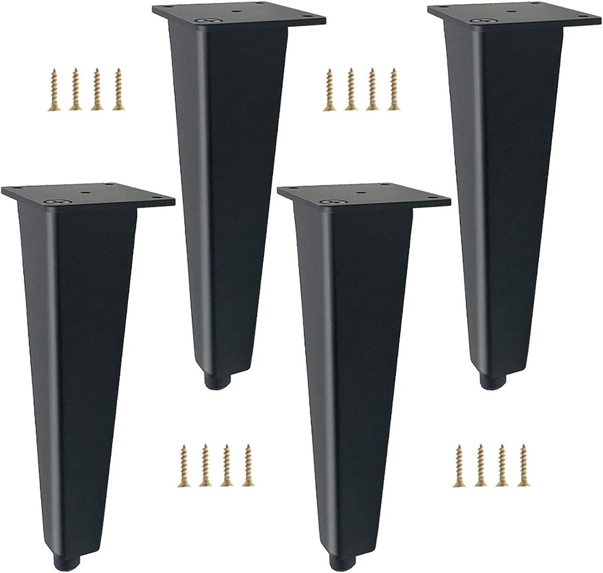Meubelpoten - Tafelpoten - Meubels Stabiliseren - Verstelbare Hoogte - 25cm - Zwart