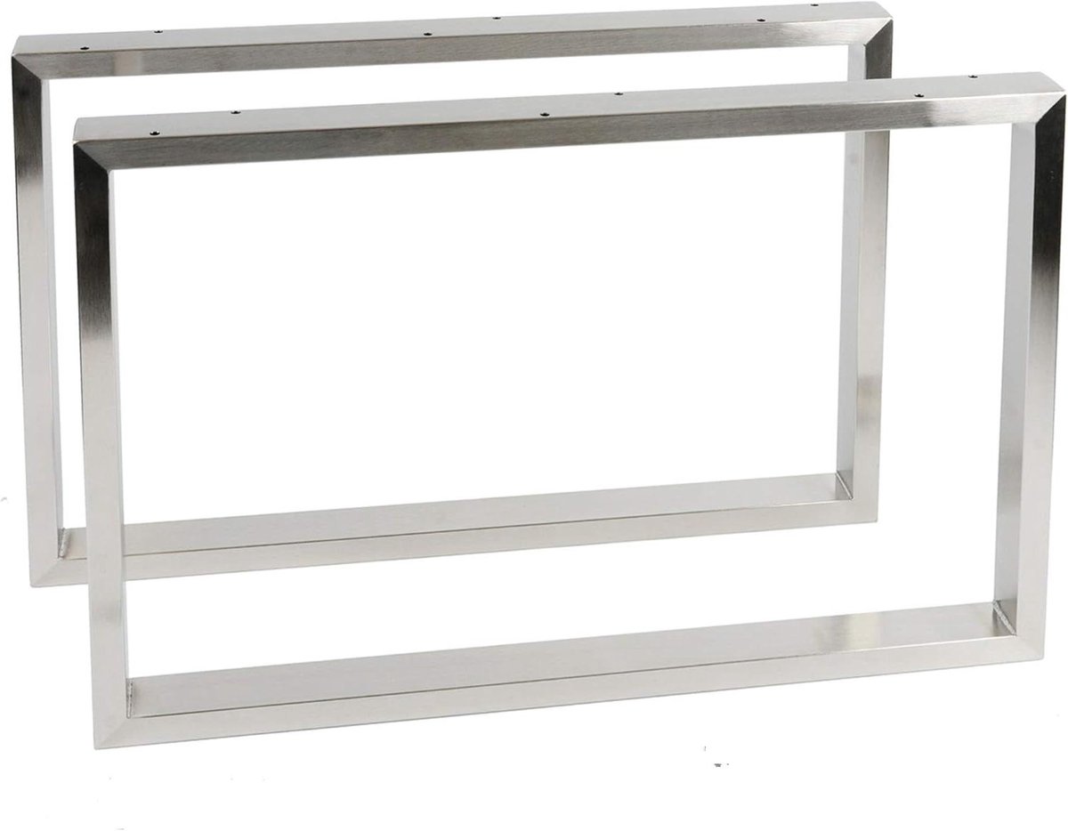 Tafelonderstel Set - Bank tafelpoten - Zelf tafel maken - Roestvrij staal - B80 x H40 CM - Geel