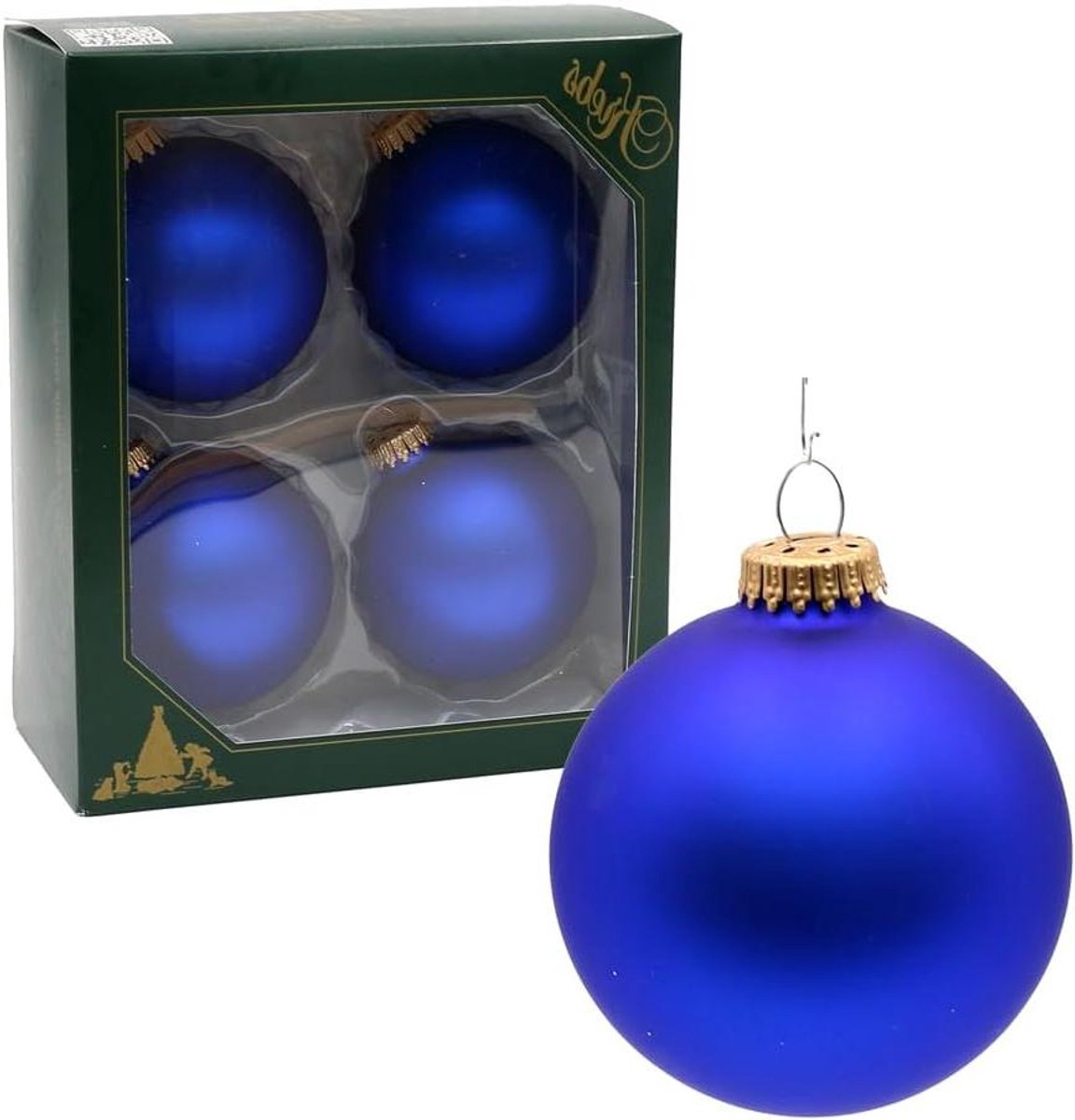 Kerstballen Set - Blauwe Ballen - Kerstboom Versieren - Mat Satijn Afwerking - 8 cm - Koningsblauw – foto 8