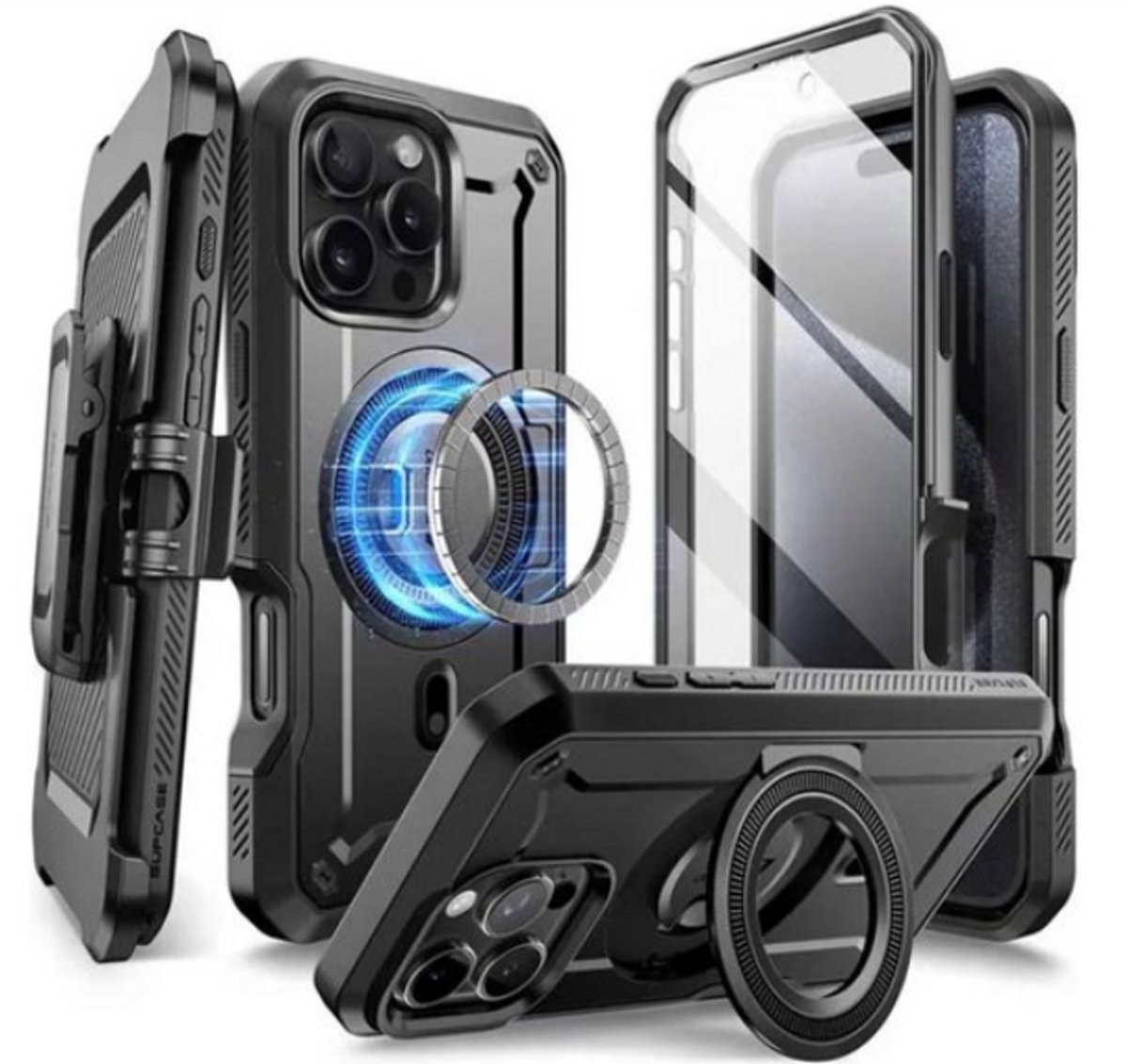 Ruig Telefoonhoesje Geschikt voor iPhone 16 Pro Max - Ingebouwde Schermbeschermer, Riemclip, Schokbestendig, Duurzaam, Waterbestendig en Optimale Bescherming