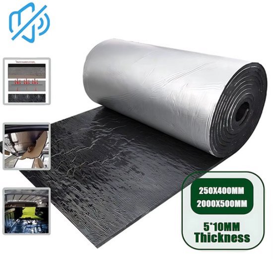 Geluiddempende Warmte-isolatie Mat Auto 400x250x10mm – Auto Geluidsisolatie - Isolatiemat Motorruimte - Interieur Accessoire - Anti-Geluid & Warmte Demper