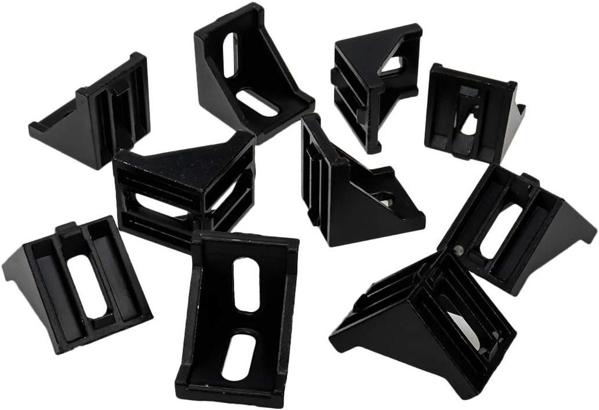 Binnenhoek Beugel - Hoekbeugel Aluminium - Frame Bouwen - Slot 8mm - 40x40x35mm - Zwart