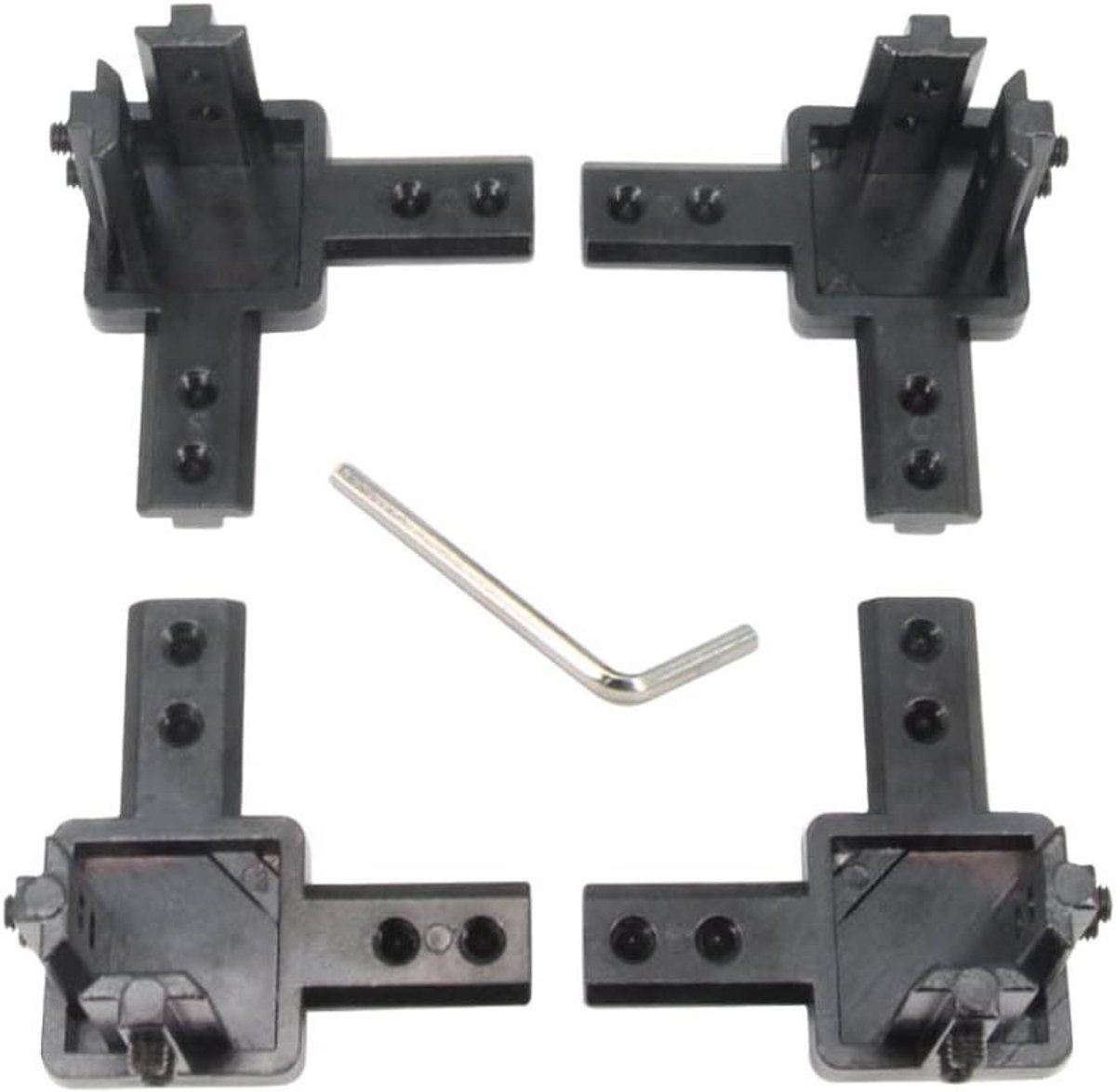 Hoekbeugels Connector Set - Verbindingsstukken Profiel - Aluminium Profiel Versterken - 3-weg Ingebouwde Verbinding - Voor 8mm Slot 4040 - Zwart