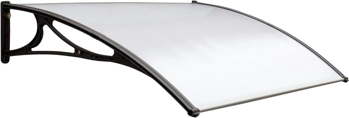 Deur Luifel - Overkapping ABS - Bescherming Buiten - Honingraat Polycarbonaat - 80 x 100 cm - Zwart