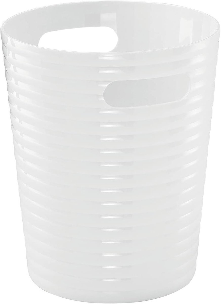 Prullenbak - Afvalemmer Vuilnisbak - Afval Verzamelen - Rechthoekige Vorm - 18 Liter - Wit Grijs