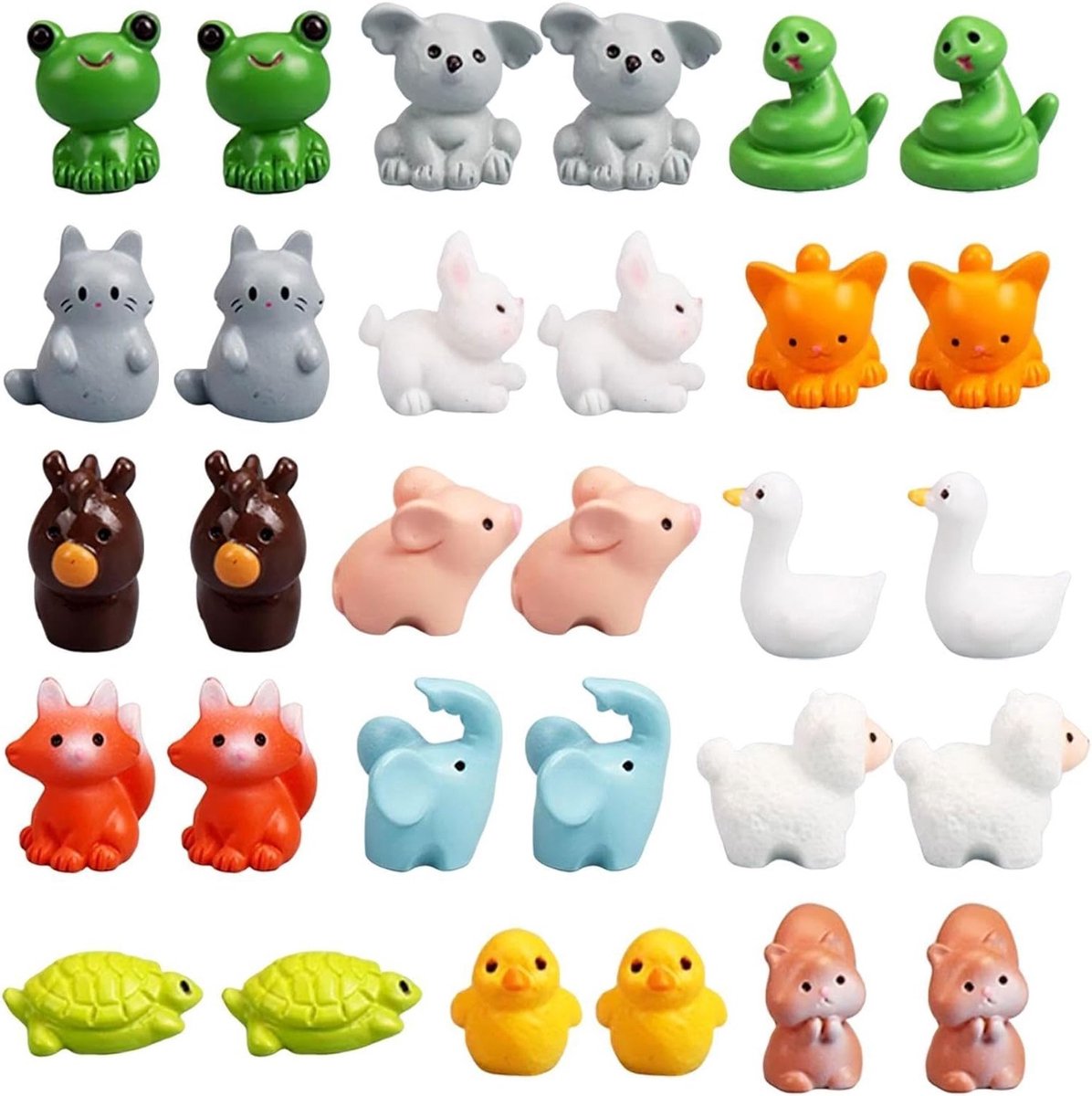 Schattige mini dieren decoraties van hars - 30 stuks, creatieve ornamenten voor micro landschap en interieurdecoratie