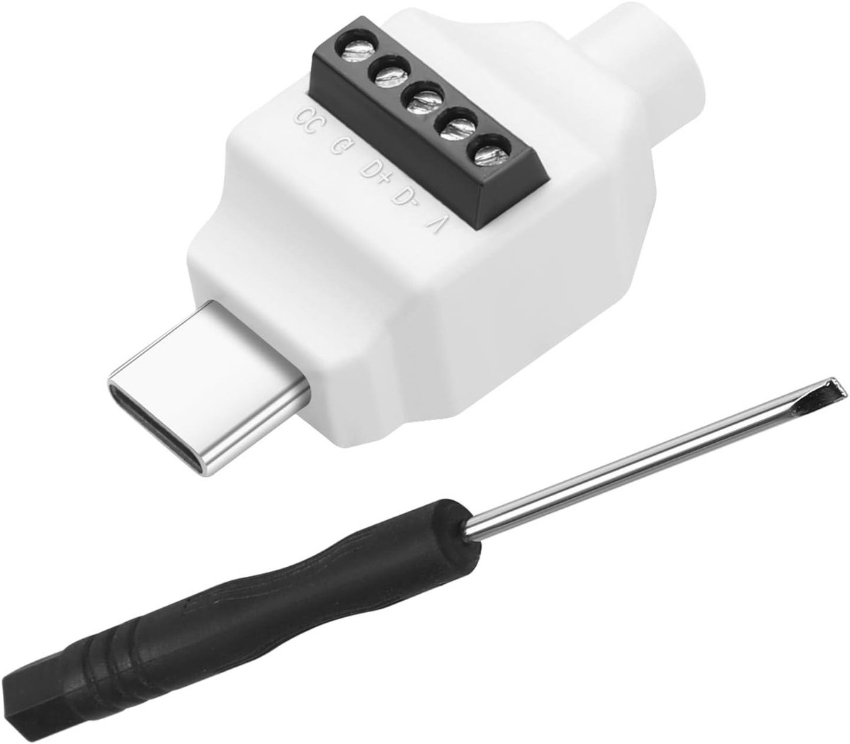USB C Adapter - Type C Connector - Kabel Reparatie - Soldeervrij Ontwerp - 60W 480Mbps - Wit