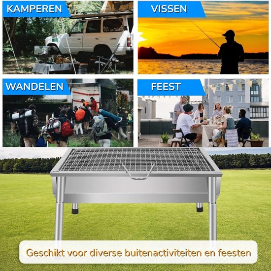 Mini BBQ Houtskool Draagbaar & Compact voor Picknick en Camping - Barbecue Houtskool Stevig Design met Uitneembare Grillplaat - Camping barbecue Praktisch & Snel te Gebruiken - Ideaal voor Buiten, Tuin & Onderweg van Merkloos — afbeelding 5