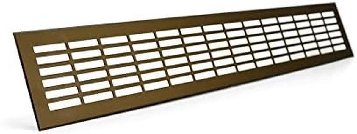 Luchtventilatierooster - Ventilatierooster Aluminium - Ventilatie Aanleggen - Geëxtrudeerd Aluminium - 100mm x 500mm - Bruin