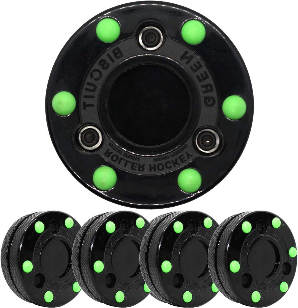 Roller Training Puck - Off-ice Pucks - Stick Handling Oefenen - Gepatenteerde Tweedelige Constructie - 4 Pack - Niet gespecificeerd