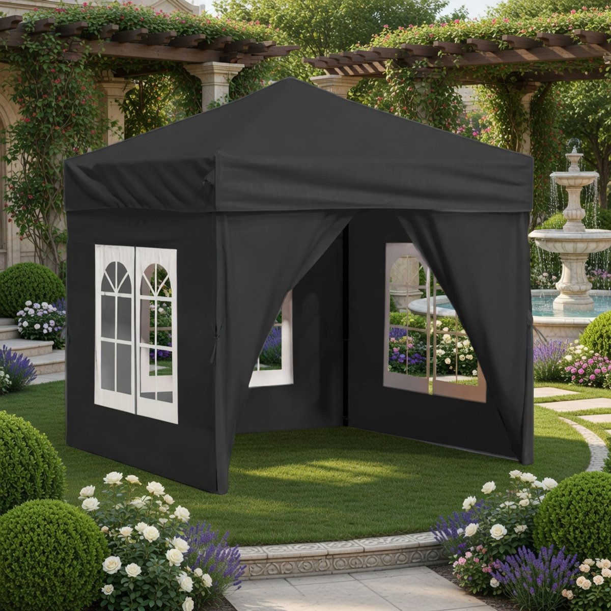 Premium Vouwbare Tuingazebo met Zijwanden 2x2m – Waterdicht & UV-Bestendig – Stevige Stalen Frame – MedaHomeStore