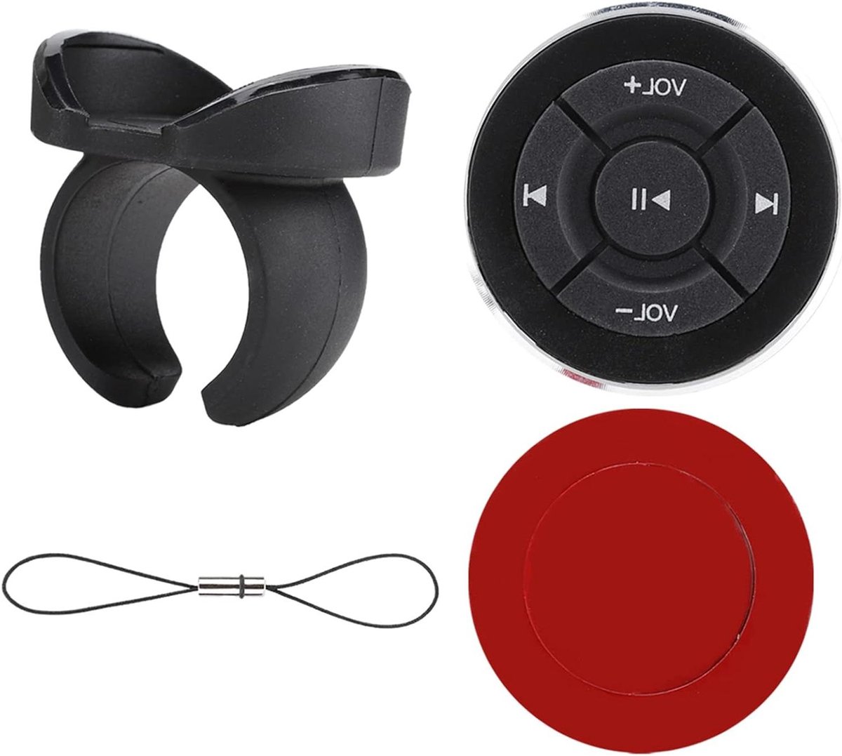 Bluetooth Controller - Media Afstandsbediening - Muziek Bediening Auto - Stuurwiel Montage - 3.5 cm - Zwart