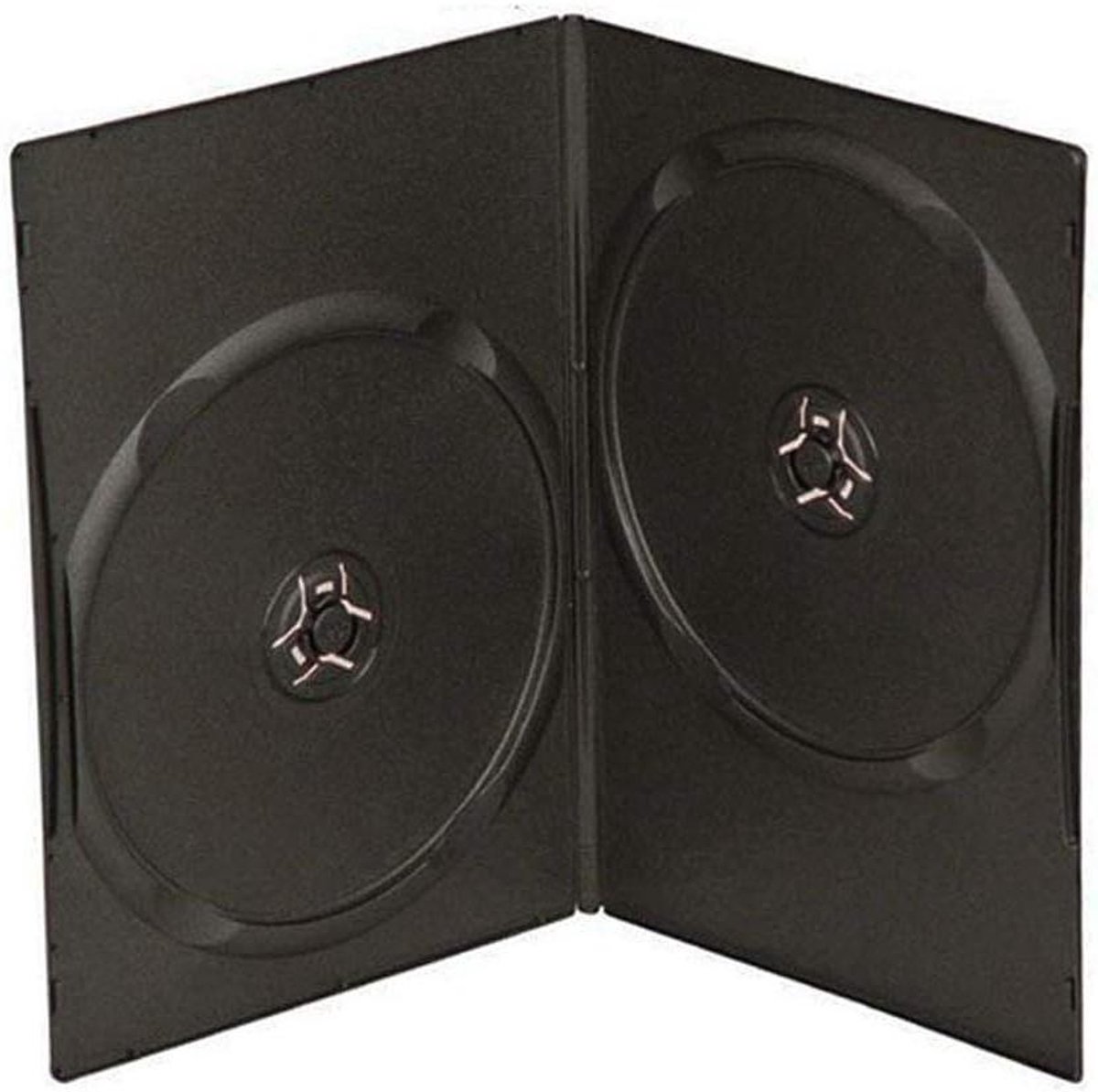 Dubbele CD/DVD Hoes - Media Opslaghoes - Opslag van Schijven - Slank Dubbel Ontwerp - 7 mm dik - Zwart