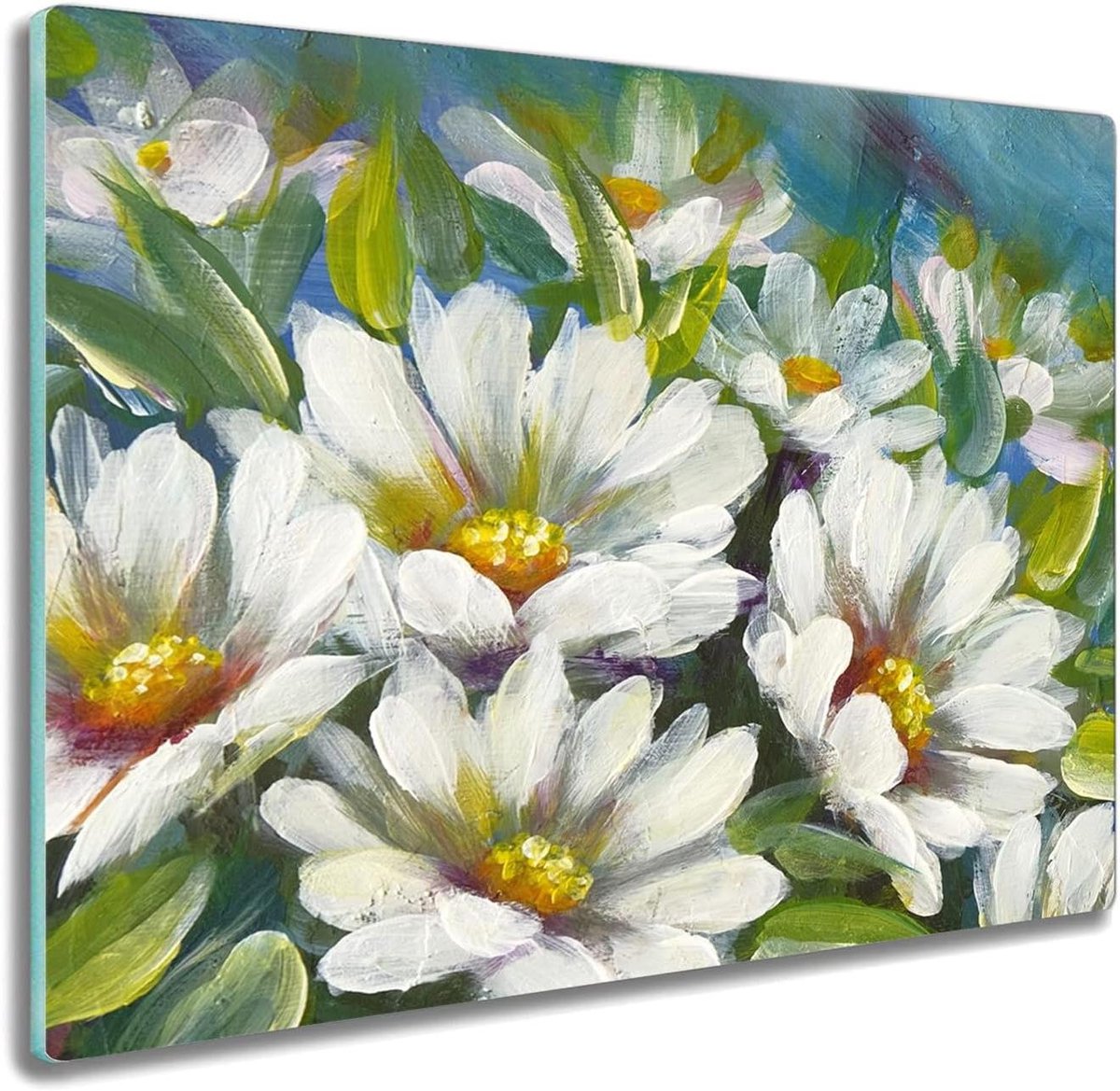 Glazen Snijplank - Kookplaat Afdekking - Keuken Beschermen - Gehard Glas - 60x52cm - Wit