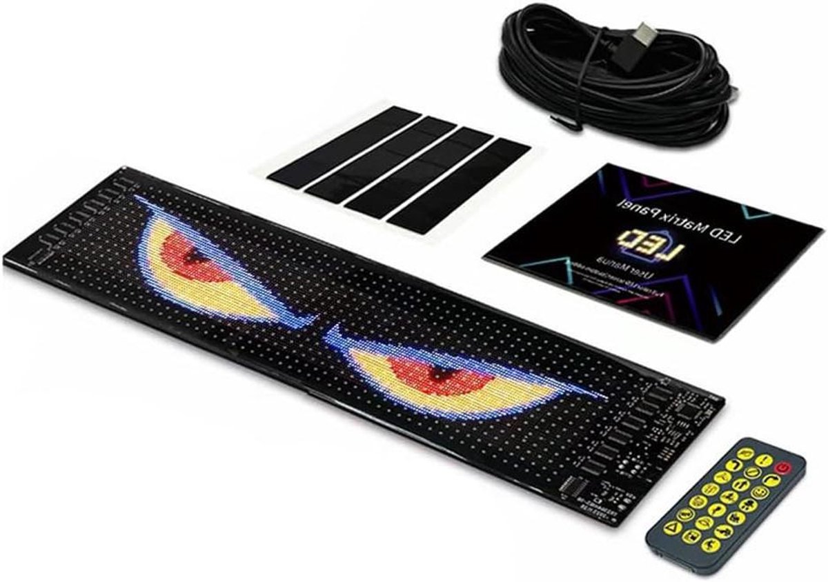 Programmeerbaar LED-bord - Scrollend Reclamebord - Auto Aankondigingen - App Bediening Waterdicht - 37 x 9 cm - RGB Kleur