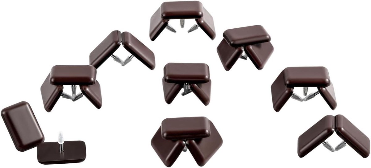 Teflon meubelglijders - Nagelglijders vloerbeschermers - Meubels verplaatsen - Extra sterke 5mm dikke pads - 24 stuks - Bruin