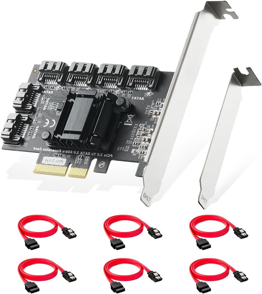 PCIe SATA Controller - SATA Uitbreidingskaart - Opslag Uitbreiden - 6 Poorten - 6Gbps - Niet Van Toepassing