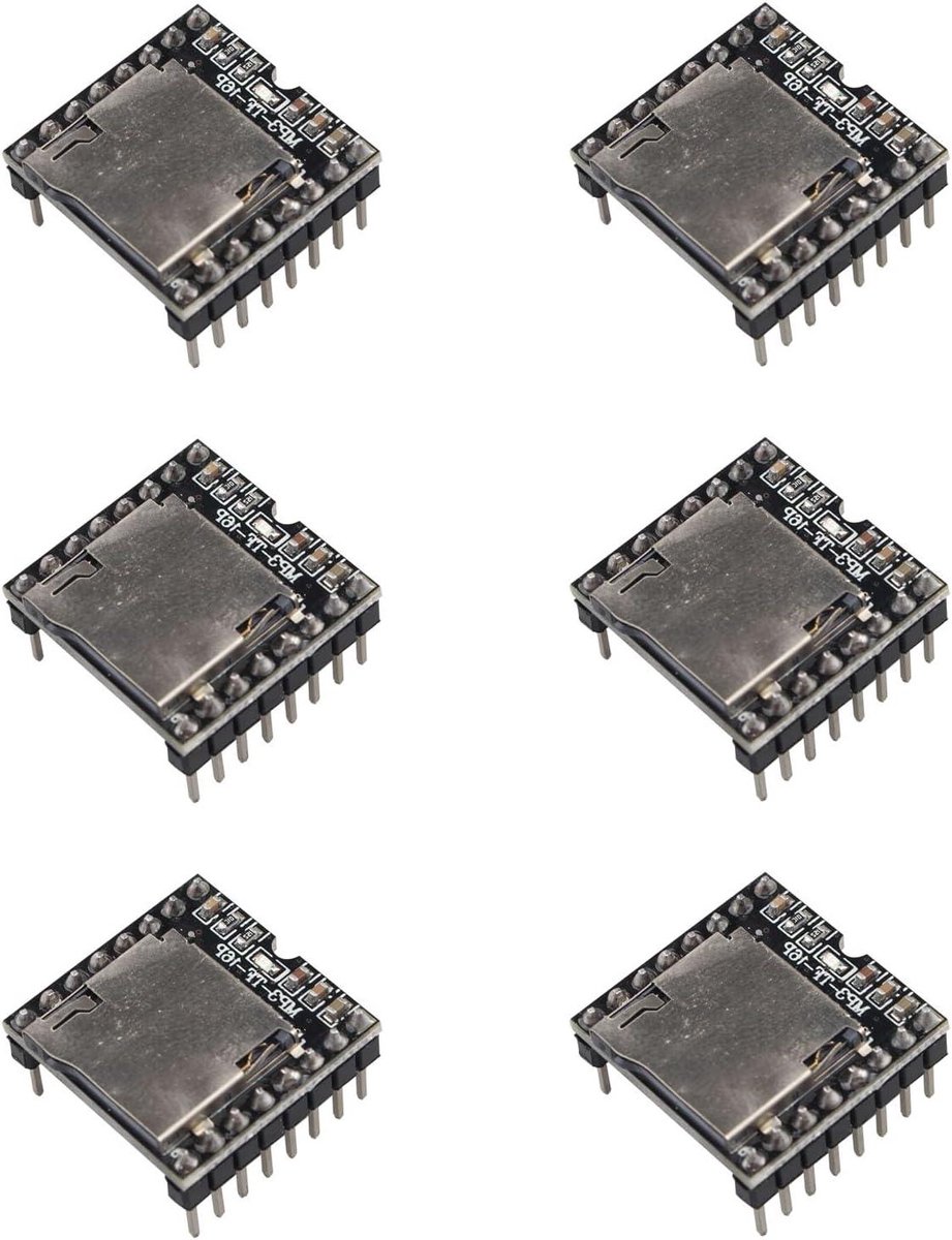 MP3 Speler Module - Geluidskaart Decoder - Muziek Afspelen - Hard Decoding Ondersteuning - 21x20.6x11.5mm - Zwart