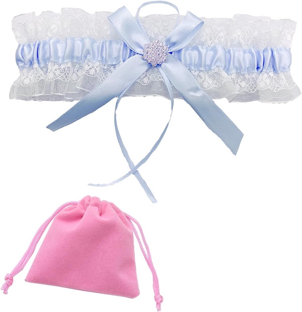 Elegante blauwe kousenbandenset voor de bruid - Perfecte accessoires voor trouwoutfit, bruiloft en iets blauw
