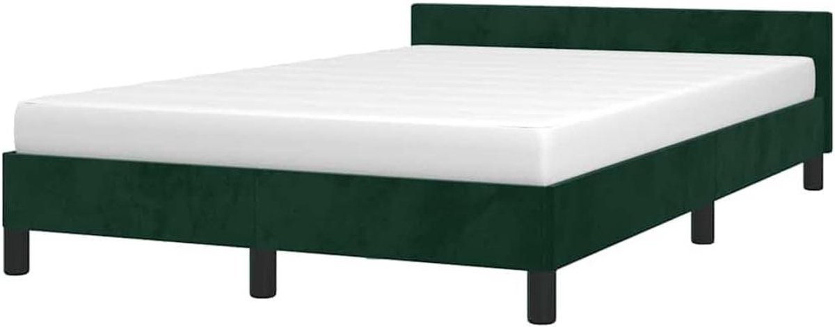 Bedframe met Hoofdeinde - Ledikant Tweepersoons - Goede Nachtrust - Zacht Fluweel - 120x200 cm - Donkergroen