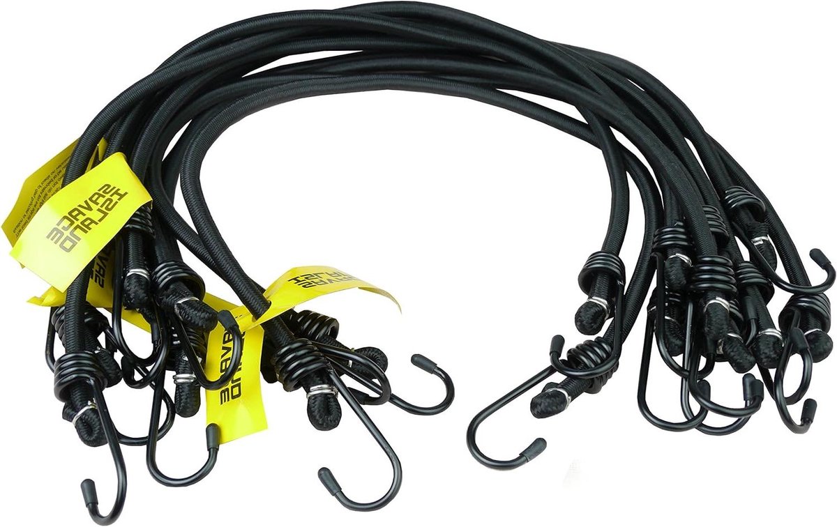 Bungee Koorden - Elastieken Spanbanden - Bagage Bevestigen - Militaire Specificatie 8mm - 200cm - Zwart