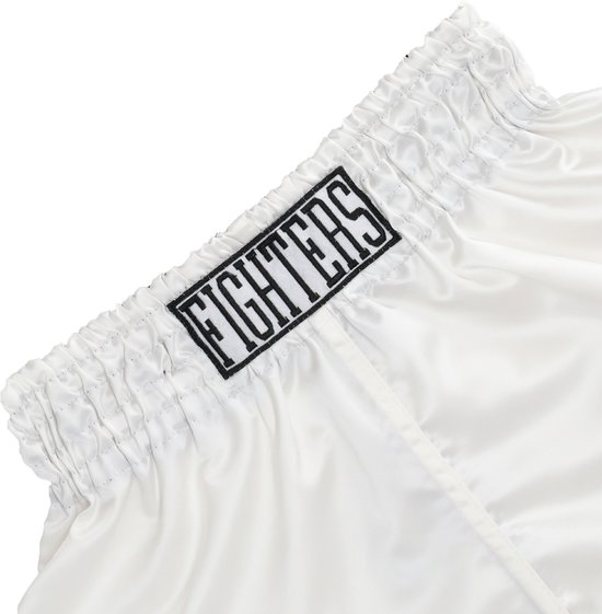 KO Fighters Classic Muay Thai Shorts Blanc - Short de kickboxing