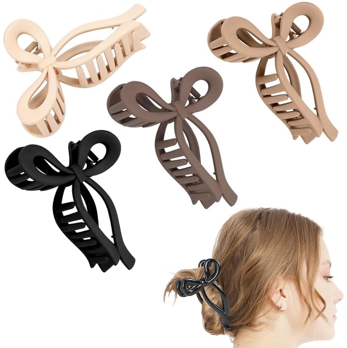 Dailygoods- Haarclip 4-delig - Duurzaam - Antislip - Haaraccessoire Dames - Haaraccessoire Meisjes - Perfect voor Feesten