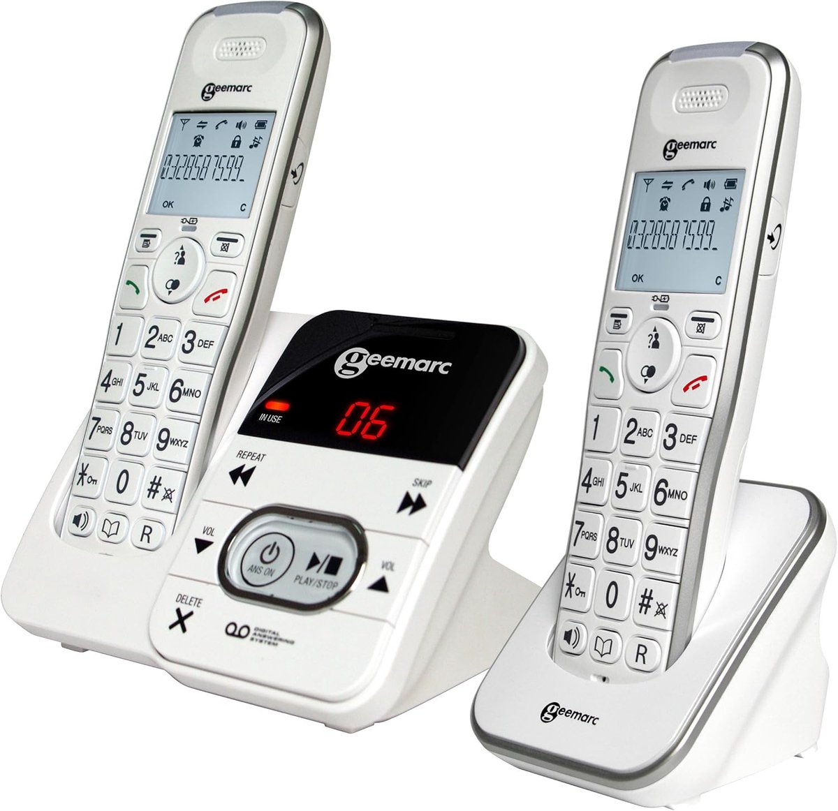 Draadloze Telefoon - Extra Handset - Duidelijk Bellen - Versterkt Volume - 2 Telefoons - Wit