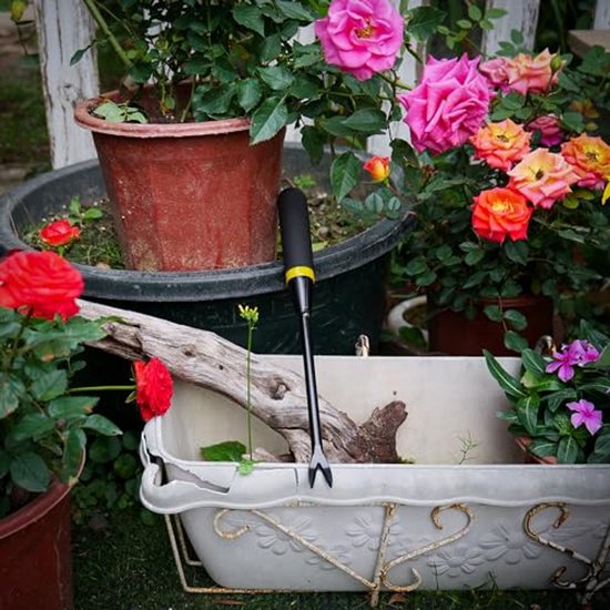 Onkruidsteker Tool - Wortelverwijderaar Tuin - Gazon Onderhoud - Verbreed V-gat Ontwerp - 33 cm Lengte - Zilverkleurig — afbeelding 5