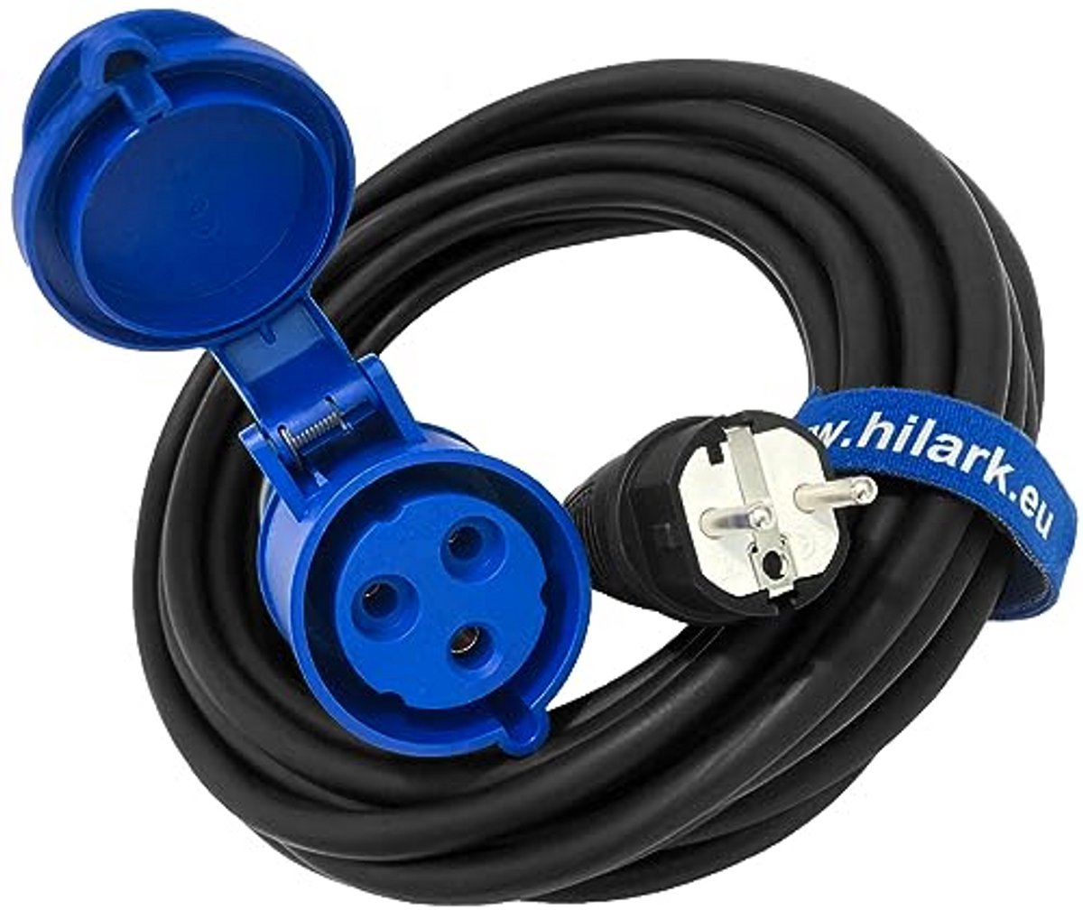 Verlengsnoer - Stroomkabel Adapter - Camping Boot Werkplaats - H07RN-F 3G25 mm - 1 meter - Blauw
