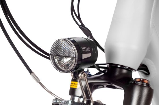 saxxx Comfort Plus 4.0 - 26 inch elektrische stadsfiets - actieradius tot 90 km - 95% voorgemonteerd - voorwielmotor - 36V 418Wh accu - Shimano 7-speed naafversnelling - LCD-display - Wit glanzend van Saxxx — afbeelding 4