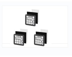 3 sets filters - Voor Philips 2000 Series XB2022 XB2023 XB2042 XB2062 XB2122 XB2123 XB2125 XB2142 - Vervangende stofzuigerfilterset voor wasbare - herbruikbare filters met eenvoudige installatie