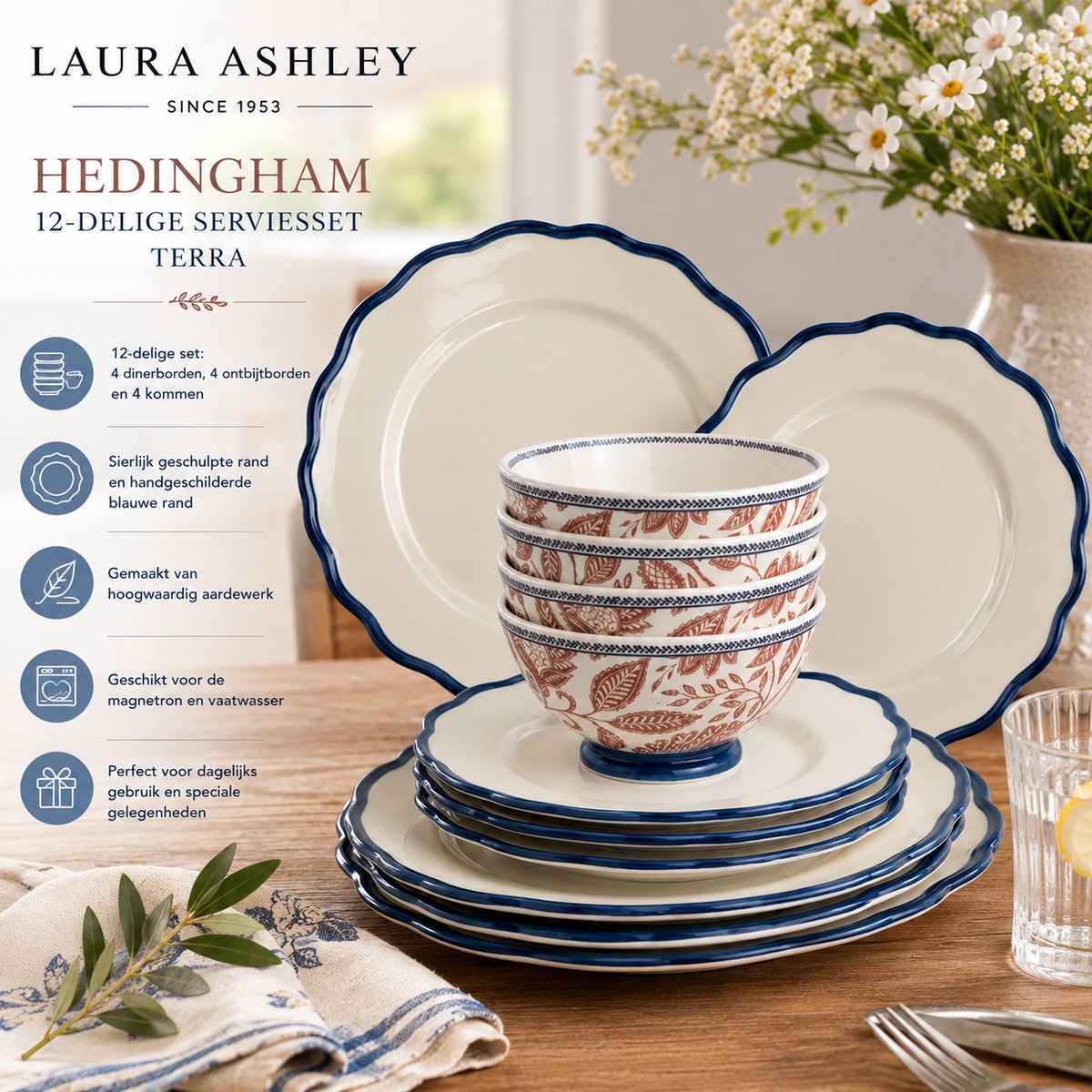 Laura Ashley Hedingham Collectables - Giftset 12-delig Blue Terra