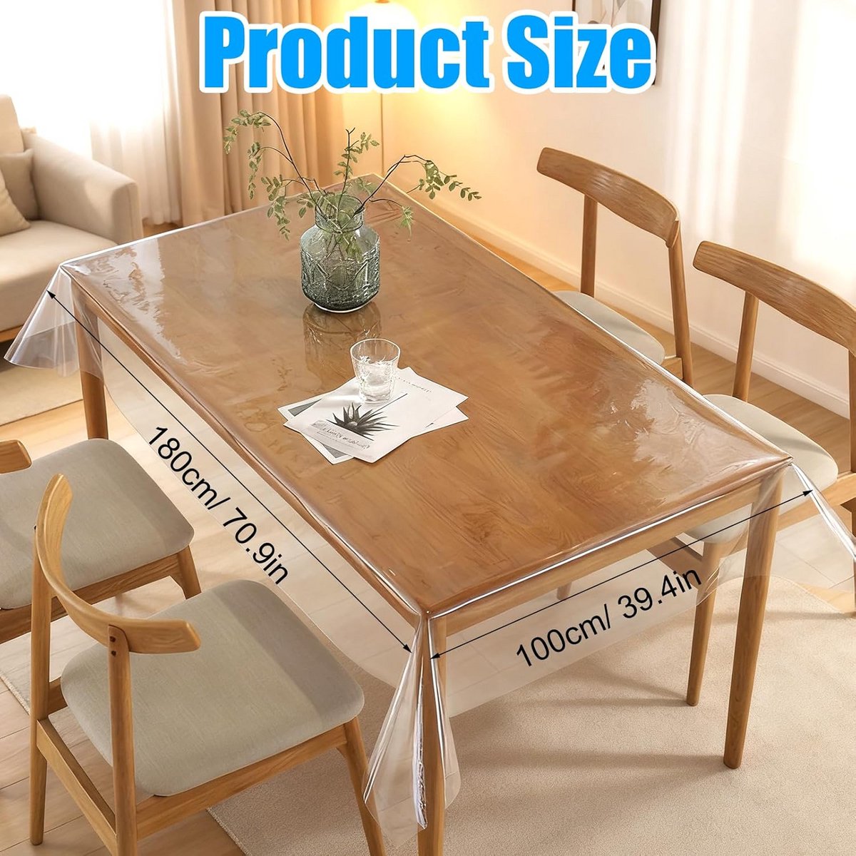 Doorzichtig Tafelkleed van PVC 100x180 cm - Waterdichte Tafelbescherming