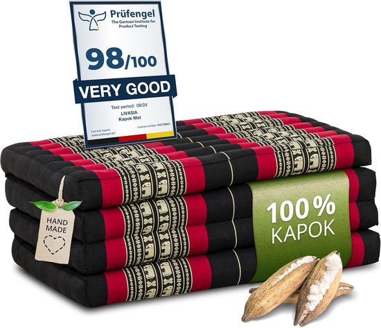 Matras van kapok - Opvouwbaar matras - Ontspannen en slapen - Natuurlijk en duurzaam - 140x70cm - Bruin — afbeelding 5