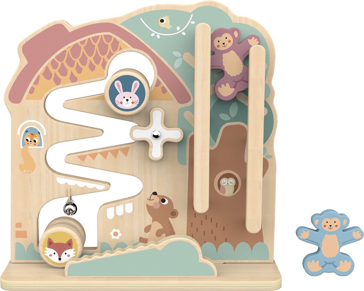 TOOKY TOY Activiteitenpaneel - FSC Hout - Bos en Dieren - Geschikt voor 1+ Jaar (Dreumes) - Activiteitenbord - Speelbord - Educatief Speelgoed - Cadeau voor Dreumes