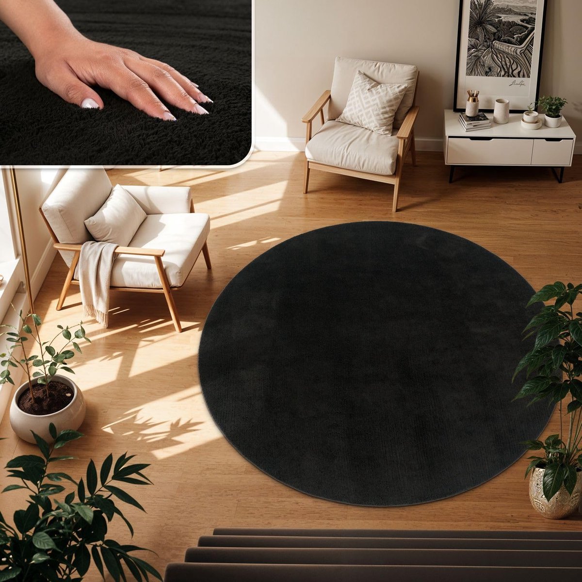 Rond Vloerkleed - Modern Design Kleed - Woonkamer Decoratie - Geschikt voor vloerverwarmin