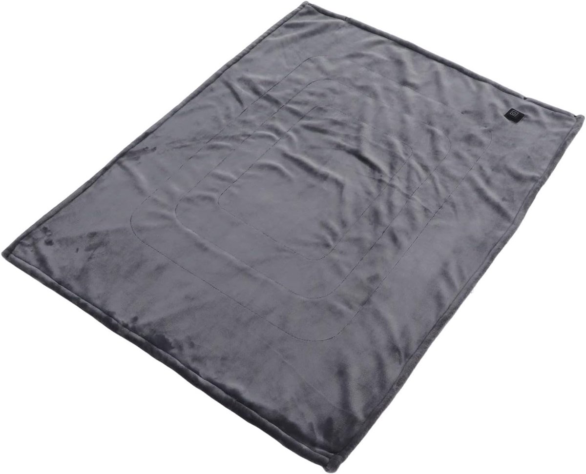 Verwarmde Deken - Elektrisch Flanel - Warmte en Comfort - Snelle Verwarming - 140x80cm - Grijs