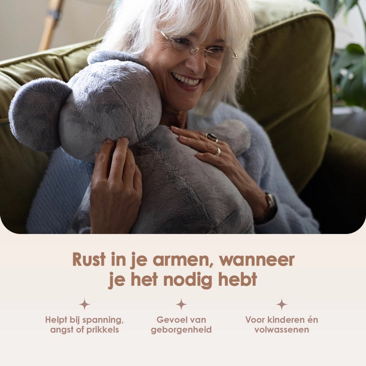 Lotgenootje Verzwaringsknuffel Koala - 45cm/2kg - Verzwaarde Knuffel - Weighted Stuffed Animal - Sensorisch Speelgoed - Zware Knuffel Anxiety - Plushie — afbeelding 5