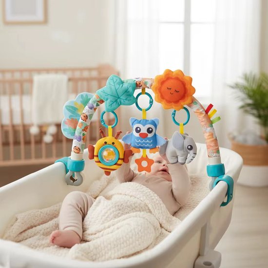 Baby Speelboog met Clips - Verstelbaar Activiteitenspeelgoed & Baby Mobiel - Voor Wieg, Box & Kinderwagen - Vanaf 0+ — afbeelding 2